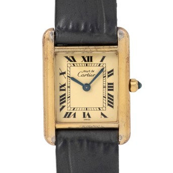 CARTIER must de Tank 'Vermeil' Ref 366001 Wristwatch. 