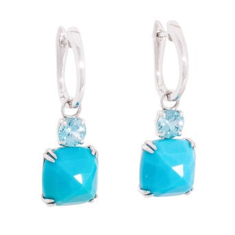 Paar Creolen mit Paar abnehmbare Anhänger