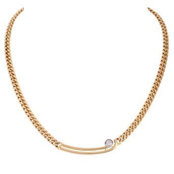 Collier mit Altschliffdiamant,