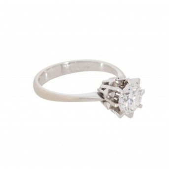 Solitärring mit Brillant von ca. 1,1 ct,
