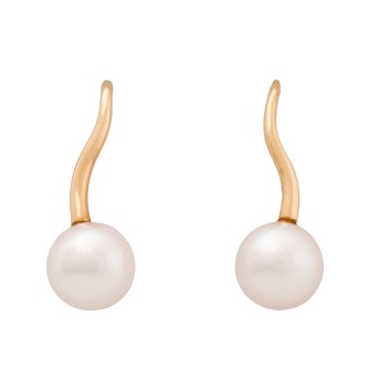 Paar Ohrhänger mit Akoyaperlen,
