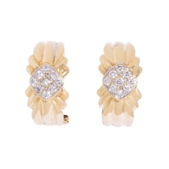 Paar Ohrsclips mit Brillanten,