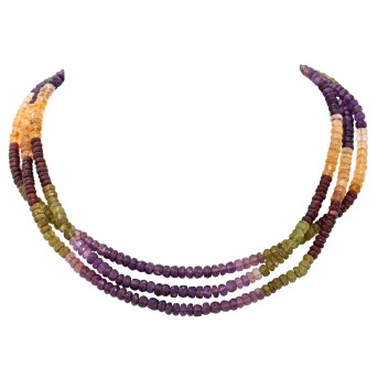 Steinkette aus Amethyst-, Peridot-, Citrin-
