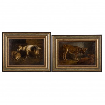 MALER/IN DES 19. JH., Paar Tiergemälde,