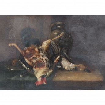 MALER/IN DES 19./20. JH., 'Stillleben mit Hahn',