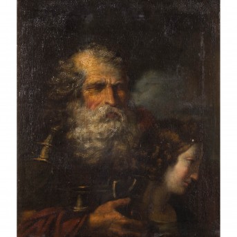 PAINTER/IN 18th century, 'Mythological scene with blind warrior and young woman', 