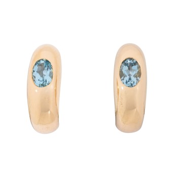 Paar Ohrclips mit Blautopasen,