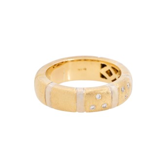 Band ring with 6 diamonds,