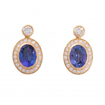 Paar Ohrstecker mit 2 Tansaniten