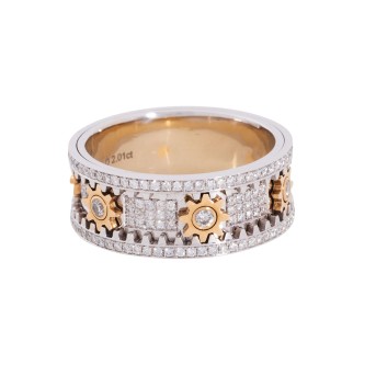 Drehbarer Herrenring, bes. mit zahnradförmigen