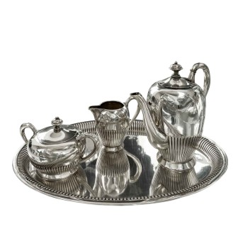 GEBRÜDER KÜHN GEBRÜDER KÜHN, Kaffeekern auf Tablett, 4tlg., 20. Jh.,