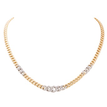 Armored necklace with 44 brilliant-cut diamonds,