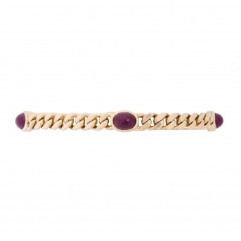 Panzerarmband mit 4 Rubincabochons,