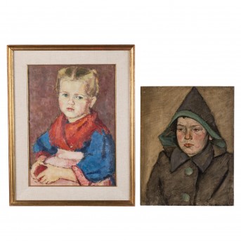 ARTISTS OF THE 19th/20th CENTURY, pair of portraits of children,