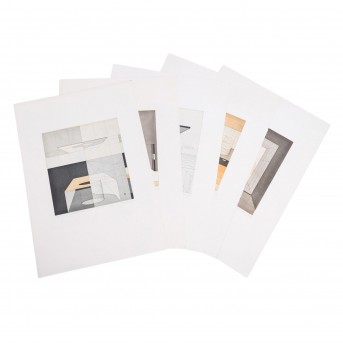 HEINTSCHEL, HERMANN (1931-1998), 5 Farbaquatintaradierungen 'Surefaces in Space' u.a., 1977/78,