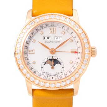 BLANCPAIN BLANCPAIN Lemán Triple Date 'MOP Diamonds' Damenuhr, Ref. 2360-2991A. Full Set 2006.