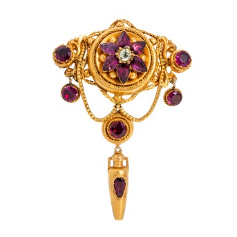 Opulente Historismus Memory-Brosche: