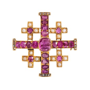 Historische Brosche 'Jerusalemkreuz'