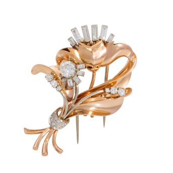 GÜBELIN GÜBELIN Blumenbrosche mit Diamanten: