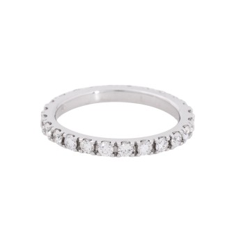 Memo ring with 24 brilliant-cut diamonds, approx. 0.98 ct, 