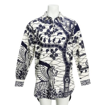 CHRISTIAN DIOR blouse 'LA ROUE DE LA FORTUNE', size 34.