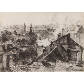 THIELEMANN, GERD (1928), &quot;View over the roofs of a city&quot;, 1967,