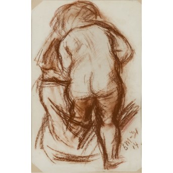 MÜLLER-GRÄFE, ERNST (1879-1954), &quot;Figure study with nude from behind&quot;, 1914,