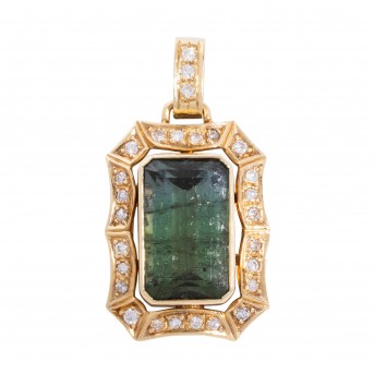 Anhänger mit grünem Turmalin ca. 9,0 ct