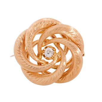 Brosche mit Altschliff-Diamant,