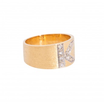 Ring mit 9 Achtkantdiamanten in 'K' gefasst,