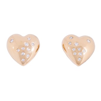 Paar Ohrsteckclipse 'Herz' mit 20 Brillanten,