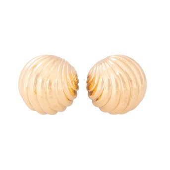 Pair of clip ear studs 'Cockle motif',