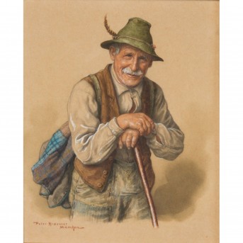 KRÄMER, PETER II (1857 - 1936), 'Farmer with hunter's hat', 