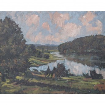 BREITWIESER, Robert, ATTRIBUIERT/Umkreis (1899 - 1975), 'Rheinlandschaft', 20th century,