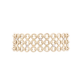 Eyelet bracelet with 12 diamonds