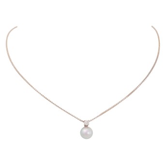 Anhänger mit hellgrauer Perle und Brillant,