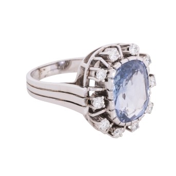 Ring mit Saphir von ca. 7ct  (keine Anzeichen auf Hitzebhandlung)