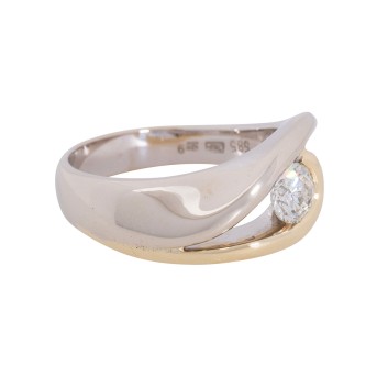 Solitärring mit Brillant von ca. 0,5 ct (punziert),