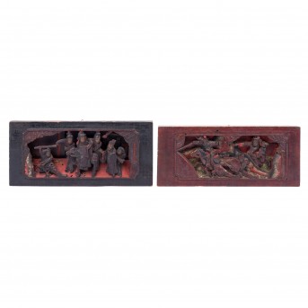 2 Schnitzerei-Paneele. CHINA, 1. Hälfte 20. Jh.