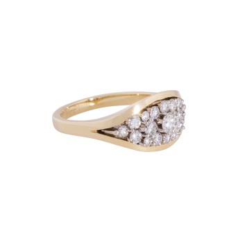 Ring with 19 brilliant-cut diamonds,