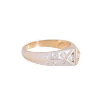 Ring with 14 brilliant-cut diamonds,