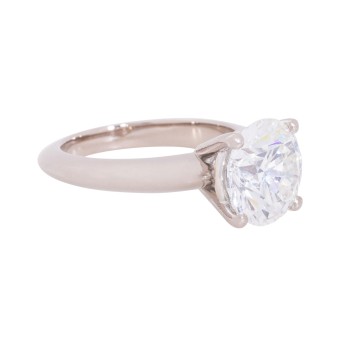 Solitär Ring, bes. mit Brillant 5,02 cts. WEISS H/SI1