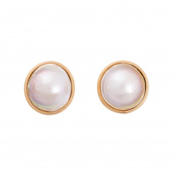 JACOBI, Stuttgart. Pair of ear clips with fine Mabé pearls
