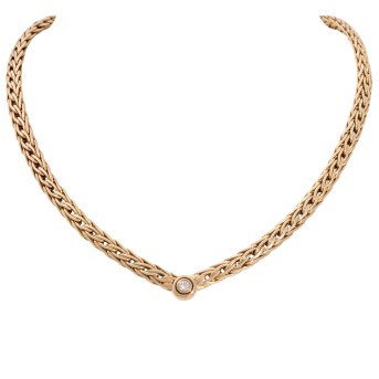 Panzerkette, vierfach, mit Brillant,