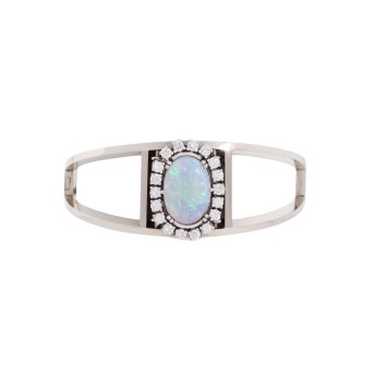 Armreif mit Opal u. Brillanten: