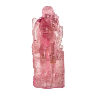 Turmalin Rohkristall mit Darstellung einer Frau