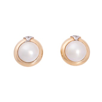 JACOBI JACOBI Stuttgart, Paar Ohrclipse mit Mabé-Perlen
