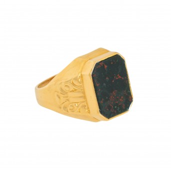 Ring with blood jasper,