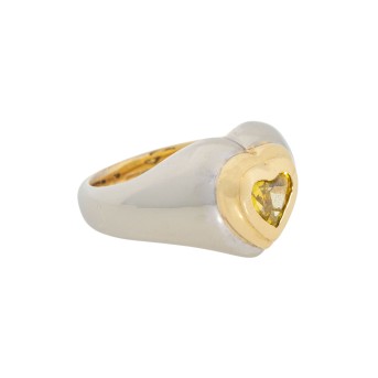Ring with yellow diamond,