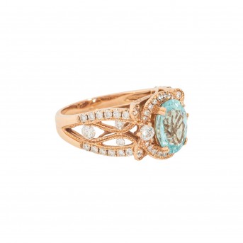 Damenring, bes. mit 1 PARAIBA-Turmalin, oval facettiert